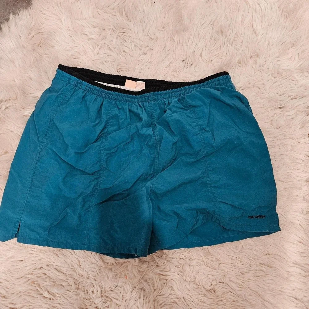 VTG 90s Pro Spirit Men Sz XL Nylon Swim Shorts Trunks Beach Mesh Lined Teal